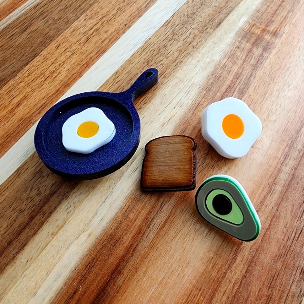 Kimchi Coconut 4 piece breakfast Brooch/Pin set (1 of 25)